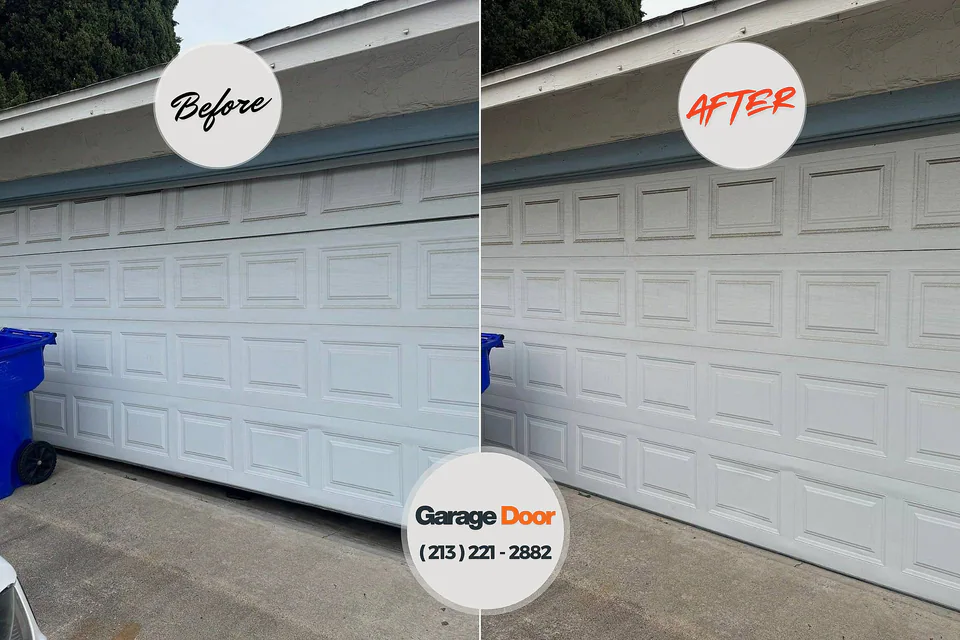 Before and after: garage door repair Hazlehurst, GA